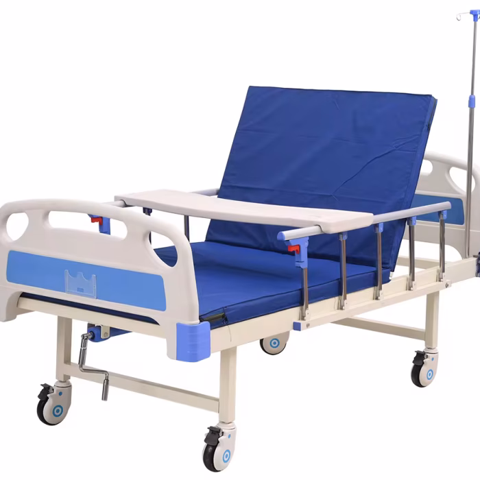 ABS Single Crank Hospital Bed + Mattress