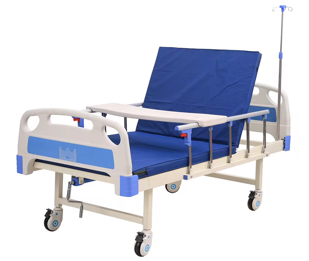 ABS Single Crank Hospital Bed + Mattress